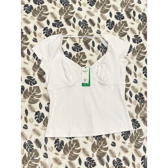 NWT Guess Eco White Nataly Rib Knit Top Size Xl - Picture 5 of 8